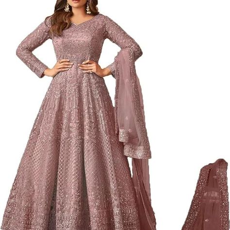 STELLACOUTURE women's indian traditional full length heavy embroidered ethnic salwar suit with dupatta (2318-O) https://amzn.to/3xXCq0o Dresses For Indian Wedding, Embroidery Anarkali, Maxi Frocks, Suit With Dupatta, Designer Anarkali Suits, Frock Dress, Butterfly Embroidery, Anarkali Suit, Trendy Outfit