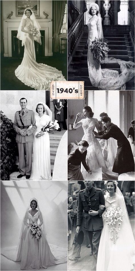 1940s wedding theme Vintage Wedding Dress 1940s, 1940s Wedding Dress, 1940s Wedding, 강아지 그림, Vintage Wedding Photos, Vintage Wedding Dress, Black And White Photos, Wedding Gowns Vintage, 1940s Dresses