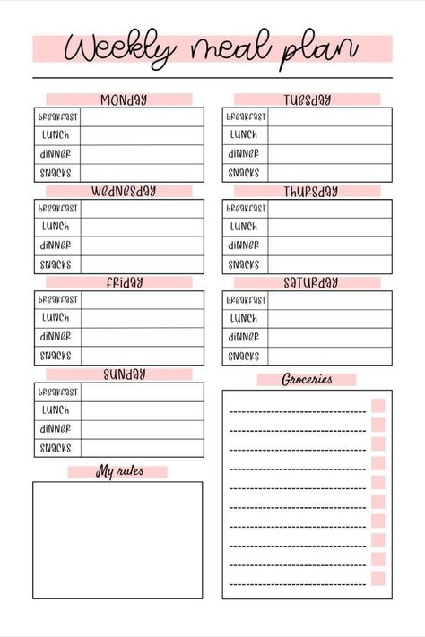 Alexa / Digital journal traveljournalideas 🍹 in 2024 | Weekly meal planner printable, Meal planner template, Meal planner printable Weekly Diet Planner, Meal Prep List Free Printable, Planner Food Meal Planning, Meal Journal Template, Meal Plan Journal Ideas, Diet Planner Printable Free, Meal Prep For The Week Template, Meal Planning Sheet, Meal Prep Outline