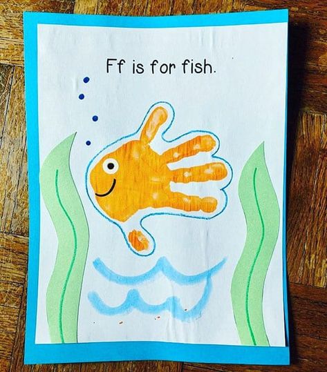 Craft For Letter E For Preschool, Letter E Elf Craft, September Crafts Preschool Activities For Preschoolers, F Is For Handprint Craft, F Is For Flower Preschool, Letter F Handprint, Letter F Activities For Preschool Crafts, The Letter F Activities For Preschool, F Letter Crafts For Preschool