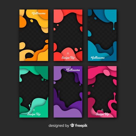 Abstract instagram stories template pack | Free Vector #Freepik #freevector Abstract Web Design, Abstract Shapes Art, Design Grafico Inspiration, Story Design Instagram, Social Media Story Design, Story Design Ideas, Media Design Graphics, Vector Art Background, Abstract Vector Art