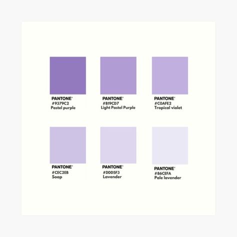 Pantone Purple Pastel, Lavender Pantone Palette, Lilac Hex Code, Light Purple Colour Palette, Soft Purple Palette, Purple Pantone Palette, Lilac Pallet Colour Palettes, Light Purple Palette, Muted Purple Color Palette