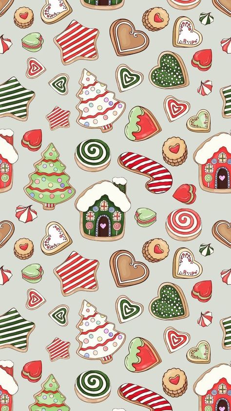 Christmas Cookie Wallpaper, Christmas Lockscreen Wallpapers, Christmas Cookies Wallpaper, Cookies Wallpaper, Wallpaper Decor Ideas, Xmas Wallpapers, Lockscreen And Homescreen, Advent House, Christmas Lockscreen