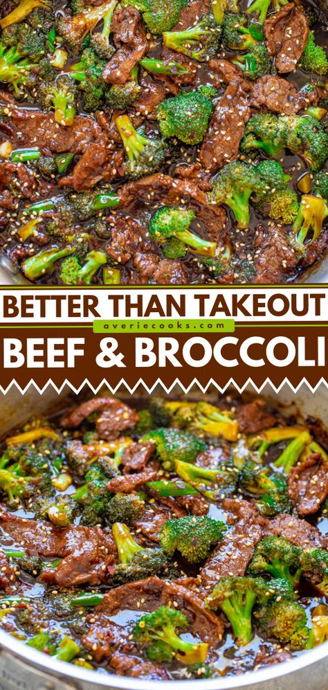 Beef With Broccoli Recipe, Beef With Broccoli, Easy Beef And Broccoli, Mongolian Beef Recipes, Homemade Chinese Food, Beef Broccoli, Averie Cooks, Mapo Tofu, Better Than Takeout