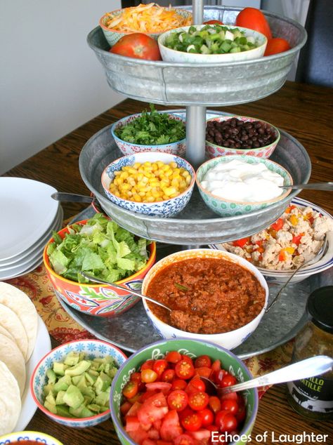 Mexican Salad & Taco Bar-Perfect for Families Mexican Shower Food, Superbowl Taco Bar, Taco Bar Easy, Taco Salad Bar For A Crowd, Car Show Set Up Ideas, How To Serve Tacos At A Party, Holiday Taco Bar, Tacos And Brews Before I Dos, Taco Serving Ideas