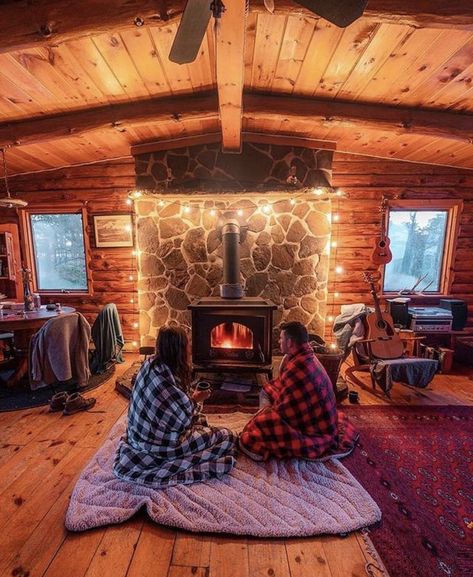 #Cozy #Cabin #CozyCabin #Romance #Romantic #Couple #Couples #CoupleGoaos #CouplesGoals #Goals #Fireplace #Winter #Christmas #Dreamy #Dreams #Dream Tree House Interior, Casa Hobbit, Cabin Fireplace, Cabin Interiors, Winter Cabin, Cabin Living, Log Cabin Homes, Cabin Style, Cabins And Cottages