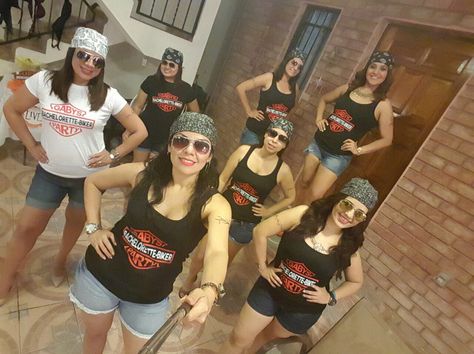 I want to do this! #bachelorette#party#harley#davidson#biker Biker Theme Bachelorette Party, Harley Davidson Bachelorette Party, Motorcycle Bachelorette Party, Biker Bachelorette Party, Biker Theme Party, Harley Davidson Wedding Ideas, Biker Wedding Ideas, Harley Davidson Party Theme, Biker Wedding Theme