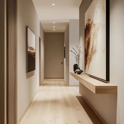 Corridors Design Home, Modern Foyer Design, Minimalist Hallway, Interior Design Minimal, Minimalist Entryway, Corridor Design, Japandi Design, Home Hall Design, Doors Interior Modern