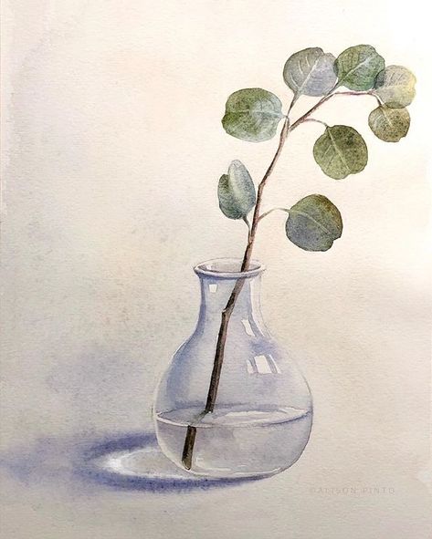 ＡＬＩＳＯＮ ＰＩＮＴＯ (@alisonpintoart) • Instagram photos and videos Reflection Drawing, Watercolor Tips, Painting Words, Water Drawing, Artist Materials, The Reflection, Watercolor Flowers Paintings, Botanical Painting, Painted Vases