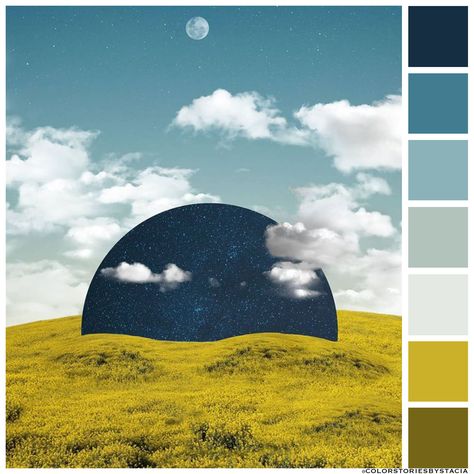 Chartreuse + Sky Blue⁠ 📷: @aaron_the_humble Blue And Chartreuse, Branding Moodboard, Dark Blue Bedrooms, House Improvement, Gold Color Palettes, Sky Blue Color, Green Sky, Cerulean Blue, Color Palate