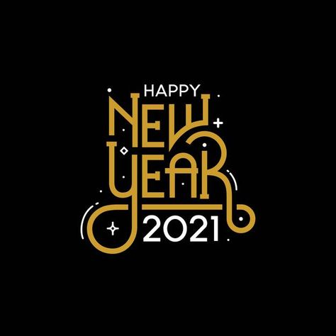 Happy new year 2021 with lettering typog... | Premium Vector #Freepik #vector #background #new-year #typography #celebration Creative New Year Post, 2024 New Year Design, Happy New Year Typography, New Year Logo, Happy New Year Letter, New Year Typography, Calligraphy Christmas, New Year Post, Happy New Year Text