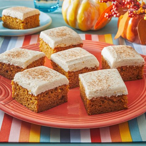 Fall Bake Sale, Pumpkin Cream Cheese Pie, Pumpkin Sheet Cake, Homemade Pumpkin Puree, Cheese Pumpkin, Pumpkin Bars, Pumpkin Recipes Dessert, Bar Recipe, Fall Dessert Recipes