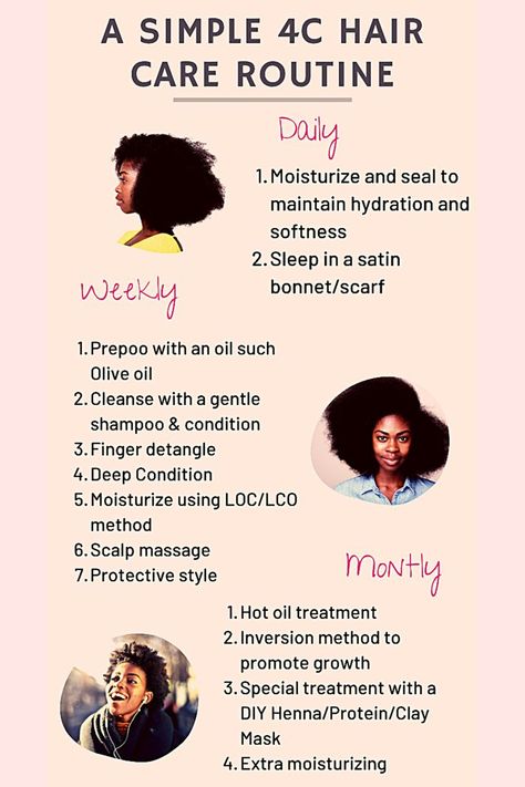 Taking Care Of Afro Hair, Afro Care Tips Hair Growth, Natural Hair Daily Routine, Natural 4c Hair Growth Tips, Short Natural Hair Care For Black Women, Healthy Hair Routine For Black Women, Hair Regimen For 4c Hair, Black Women Hair Care Routine, How To Take Care Of Type 4c Hair