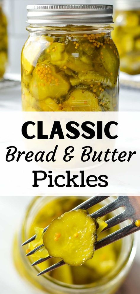 This old fashioned recipe for Bread and Butter Pickles is the perfect balance of sweet and sour, and is a much loved home canning recipe. This easy recipe is perfect for beginners and requires little equipment because it’s a water bath canning recipe. This classic pickle recipe can be canned for long term storage, or stored in the fridge for a delicious batch of refrigerator pickles. Canning Bread And Butter Pickles Recipe, Bread And Butter Fridge Pickles, Old Fashion Bread And Butter Pickles, Easy Sweet Pickles Canning, Refrigerator Pickles Bread And Butter Small Batch, Fridge Bread And Butter Pickles, Recipe For Pickles, Easy Canning Pickles Recipes, Pressure Canning Pickles