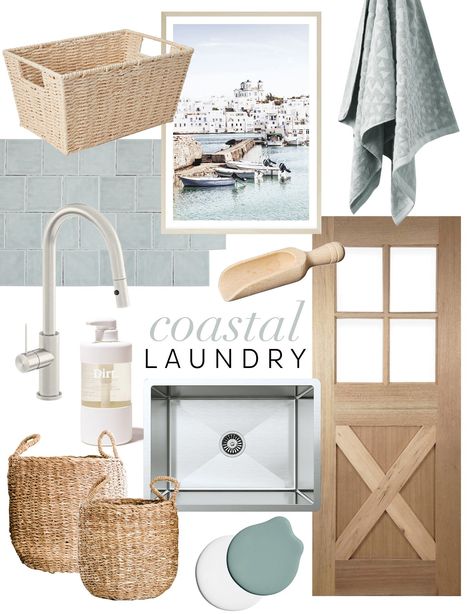 Coastal Industrial Decor, Beach House Laundry Room, Coastal Laundry, Coastal Laundry Room, House Laundry Room, Laundry Makeover, Basket Art, Laundry Design, Laundry Room Inspiration