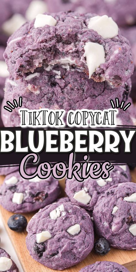 Easy Cookies That Look Fancy, Blueberry Christmas Cookies, Jiffy Blueberry Cookies, Berry Cookies Recipes, Quick And Easy Baking Recipes Simple, Things To Bake With Blueberries, How To Use Frozen Blueberries, Healthy But Good Desserts, Ideas For Blueberries