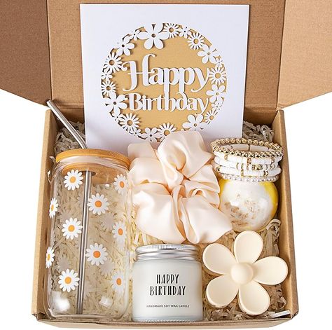 Amazon.com | MiniCauliSprout Birthday Gifts For Women, Teen Girl, Girl, Her, Happy Birthday Gift Box For Girl, Women, Sister, Daughter, Friends, Cute Daisy Aesthetic Glass Cups Gift Set 7pcs, 16oz, Pink: Irish Coffee Glasses Christmas Gift Box For Girlfriend, Good Birthday Gifts, Daisy Aesthetic, Starbucks Orders, Glowforge Ideas, Aesthetic Glass, Cup Gift Set, Birthday Basket, Friends Cute