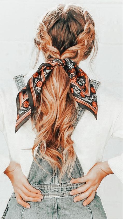 Western Hairstyles With Bandana, Punchy Hairstyles, Cute Rodeo Hairstyles, Cute Western Hairstyles, Cowgirl Hair Styles, Country Girl Hairstyles, Western Hairstyles For Women, Western Hair Styles, Rodeo Hair