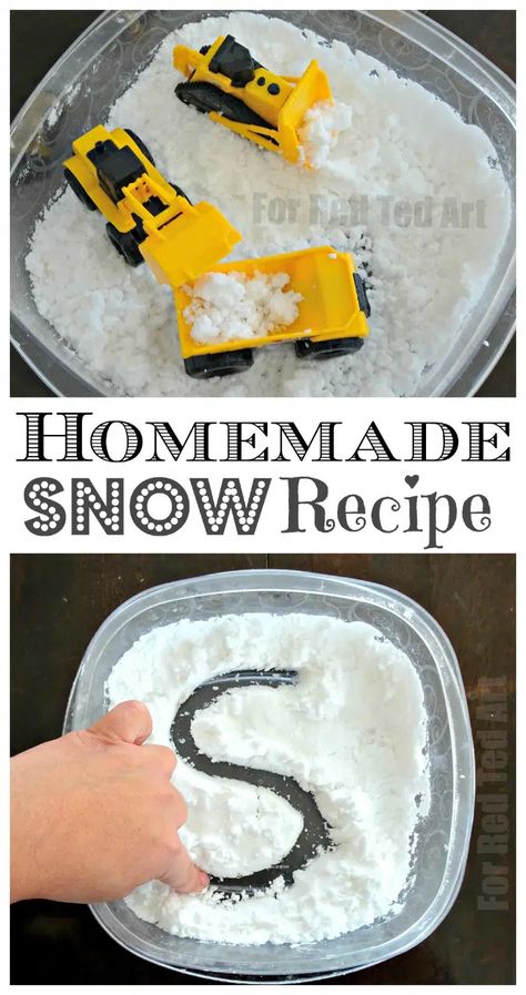 6 Ways to Make Homemade Snow Recipes in Minutes - Red Ted Art Homemade Snow, Snow Recipe, Outdoor Fun For Kids, Snow Activities, Fake Snow, Winter Activities For Kids, Activities For Boys, Winter Preschool, Toddler Winter