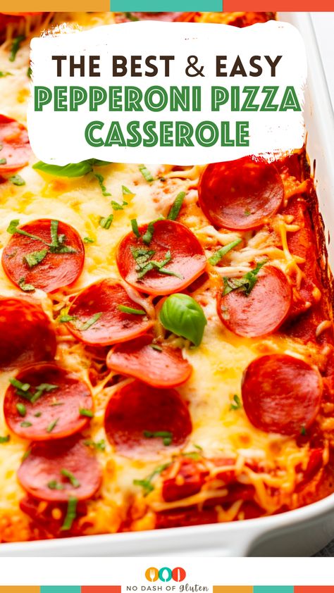 Satisfy your pizza cravings with this easy, cheesy Pepperoni Pizza Casserole! It’s a simple blend of pasta, marinara, spices, and loads of cheese and pepperoni, baked to perfection. Perfect for busy weeknights or comforting weekend dinners. Dive into the gooey goodness and share a meal that everyone will love. Save this recipe now for a hassle-free, delicious dinner option that’s sure to be a hit! Pizza Pie Casserole, Pizza Bake Casserole, Recipes With Pepperoni, Layered Potato Casserole, Macaroni And Cheese Pizza, Pepperoni Pizza Casserole Recipe, Pepperoni Pizza Casserole, Pizza Pasta Bake, Pepperoni Recipes