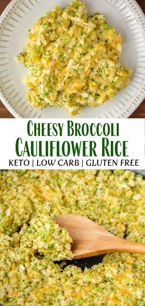 Cauliflower Rice Recipes Optavia, Cauliflower Rice And Spinach Recipes, Easy Carb Free Recipes, Cheesy Cauliflower Rice Casserole, Recipes With Riced Cauliflower Low Carb, Healthy Recipes With Cauliflower Rice, Cauliflowered Rice Recipes, Broccoli Cheese Cauliflower Rice Casserole, Keto Cheesy Cauliflower Rice