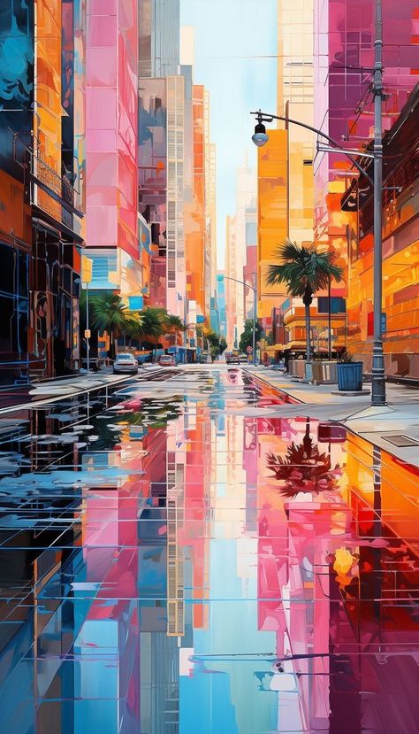 Messy Abstract Painting, Skyscraper Reflection, 숲 사진, Art Gallery Wallpaper, Illustration Background, Cool Wallpapers Art, 판타지 아트, Dreamy Art, Landscape Wallpaper