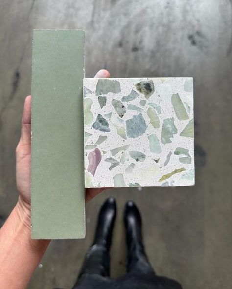 Bathroom Tiles Terrazzo, Terrazzo Tile Combination, Terrazo Tiles Bathroom, How To Make Terrazzo, Terrazzo Bathroom Design Green, Terrazo Bathroom Blue, Terrazo Tile, Terrazzo Tiles Bathroom Tilebar, Concrete Collaborative Terrazzo