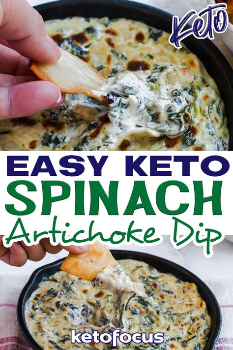 Keto Spinach Artichoke Dip Crock Pot, Low Calorie Spinach Artichoke Dip, Spinach Dip Keto, Low Carb Spinach Artichoke Dip, Keto Artichoke Dip, Artichoke Recipes Keto, Low Carb Artichoke Recipes, Keto Dips And Appetizers Easy, Keto Artichoke Recipes