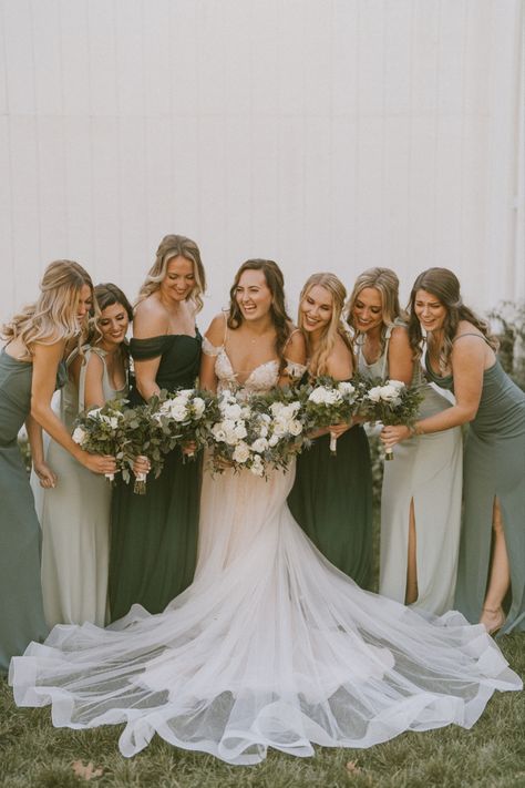 Sage Green Bridesmaid Dresses Different Styles, Bridesmaids Sage Green Dresses, Ivy Bridesmaid Dresses, Gray Green Bridesmaid Dresses, Grey Green Bridesmaid Dresses, All Green Bridesmaid Dresses, Bridesmaid Dress Green Sage, Greenery Bridesmaid Dresses, Natural Green Bridesmaid Dresses