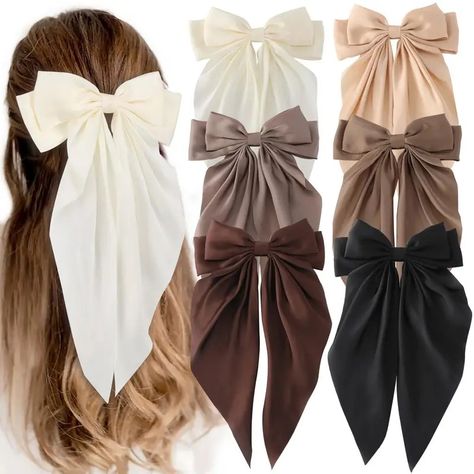 Hair Bows Women Big Bow Hair Clips Girls Silky Satin Hair - Temu Hair Bows Aesthetic, Hair Accessories Aesthetic, Hair Assesories, Bows In Hair, Aesthetic Hair Accessories, Bow For Hair, Bows For Hair, Bows Aesthetic, Hair Bows For Women