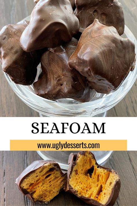 Homemade Seafoam Candy, How To Make Seafoam Candy, Idaho Spud Candy Recipe, Chocolate Candy Bar Recipes, Seagram Candy, Sea Foam Candy Recipe, See’s Candy Recipes, See's Bordeaux Candy Recipe, Unique Candy Recipes