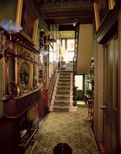 inside old victorian homes | Stairs and hall Linley Sambourne House Victorian Homes Interior Entrance, Entrance Inside The House, Victorian Home Entrance, Victorian House Entrance, Creepy Victorian House Interior, Old Mansions Interior Victorian, 1870s House Interior, Victorian Homes Uk, Victorian Homes Inside