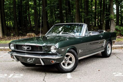 1966 Ford Mustang Convertible (metallic green, modified, 5.0L V8, 3-speed auto) 1966 Ford Mustang Convertible, Green Mustang, Mustang 1966, Ford Mustang V8, Ford Mustang 1967, American Racing Wheels, 1967 Mustang, R34 Gtr, Fox Body Mustang