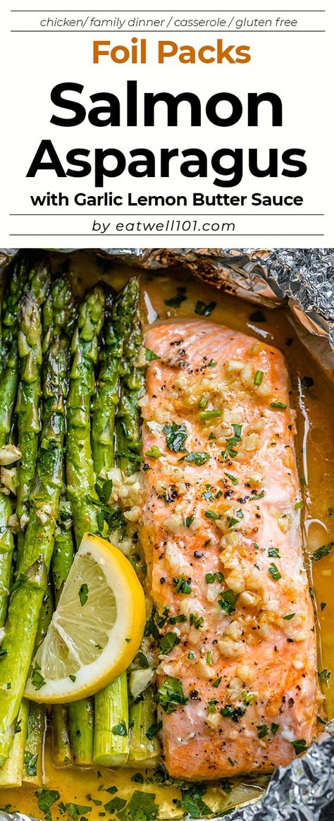 Salmon Foil Packets Oven Asparagus, Asparagus And Fish Recipes, Salmon Recipes Baked With Asparagus, Baked Salmon In Foil With Asparagus And Garlic Lemon Butter, Salmon With Asparagus In Foil, Asparagus And Salmon Bake, Baked Salmon Asparagus, Garlic Butter Salmon And Asparagus, Baked Salmon And Asparagus Recipes