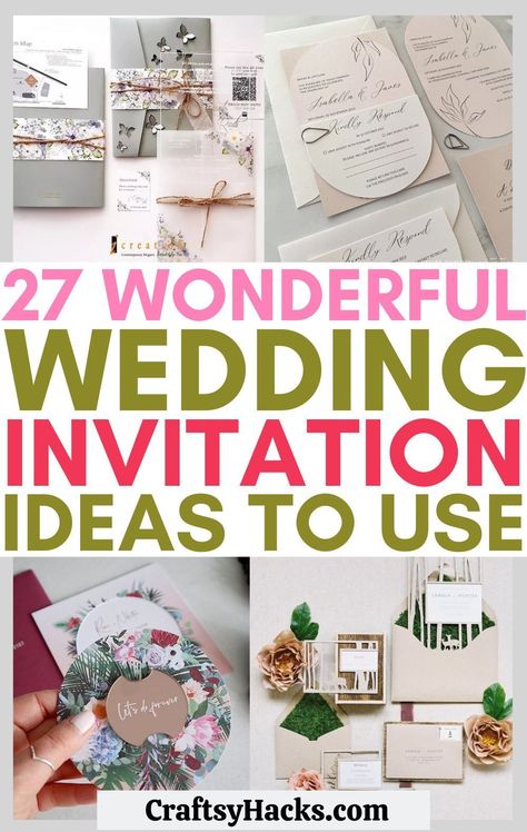 Having the most stunning invitations for your wedding can be super easy when you use any of these beautiful wedding invitation ideas. These fun wedding invite ideas are sure to give you inspiration for your own wedding invitations. Home Made Wedding Invite, Wedding Invite Design Ideas, Wedding Invitation Unique Creative, Best Wedding Invites, Do It Yourself Wedding Invitations, Homemade Wedding Invitations Diy, Innovative Wedding Invitations, Wedding Invitation Tips, Easy Wedding Invitations Diy