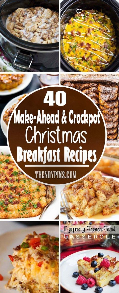 20 Make Ahead And Crockpot Christmas Breakfast Recipes #Christmas #breakfast #food #trendypins Christmas Morning Crockpot French Toast, Easy Brunch Ideas Make Ahead Slow Cooker, Holiday Breakfast Ideas Christmas Brunch Crock Pot, Thanksgiving Crockpot Breakfast Ideas, Christmas Casseroles Breakfast, Breakfast Casserole Slow Cooker Recipes, Easy Christmas Breakfast Casserole Recipes, Christmas Morning Slow Cooker Breakfast, Crockpot Christmas Breakfast Casserole