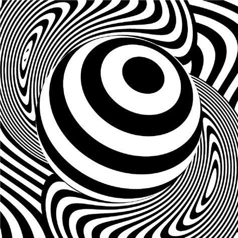 Another art movement during the 60's which was characterized by black and white optical illusions. It gave the viewer an abstract visual that allows the human eye to see the image as vibrating, moving, etc. Black And White Illusions, Visual Illusion, Minimalist Photos, Optical Illusions Art, Human Eye, Design Movements, Illusion Art, Trippy Art, Op Art