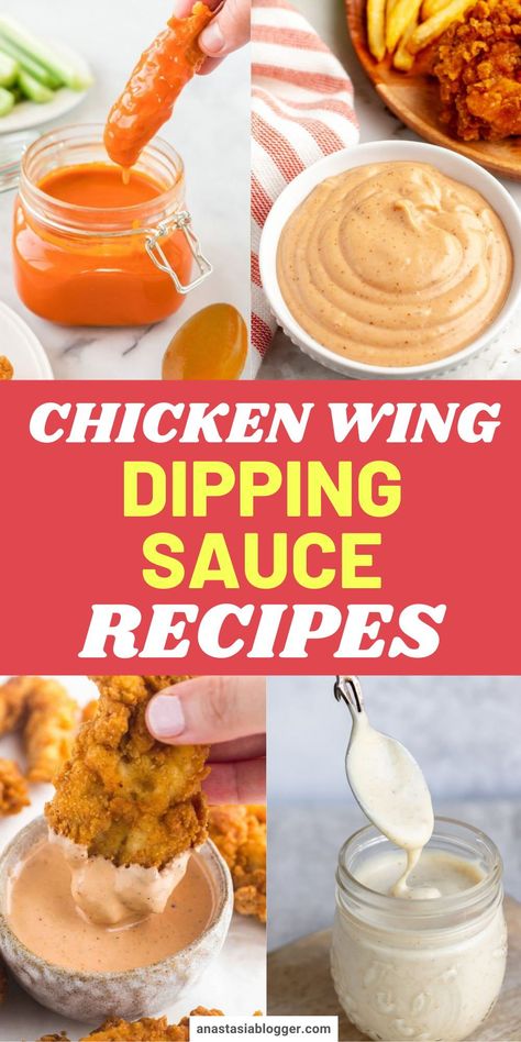 You can eat chicken wings on their own but if you want more flavor, here are 15 amazing dipping sauces for chicken wings you can whip up in no time! #partyfood #dippingsauce #chickenwings Chicken Wing Sauce Recipe Homemade, Buffalo Dipping Sauce For Chicken, Creamy Mild Wing Sauce Recipe, Dipping Sauce For Wings Recipes For, Chicken Wings Dips, Sauce Recipes For Chicken Wings, Everything Wing Sauce, Best Dipping Sauces For Chicken, Chicken Wing Sauces Recipe