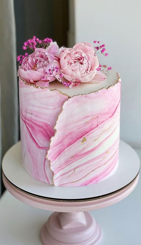 8. Pink Marble Cake Your birthday party would be boring, if there’s no cake and sweet treat. Whether you’re having birthday party, putting together... Marble Bday Cake, Womans Cake Birthday, Fondant Cake For Moms Birthday, Pink Marble Birthday Cake, Cake Design With Fondant, Beautiful Cakes For Women, Ladies Birthday Cake Ideas Elegant, Fondant Cakes Birthday Woman, Pink Marbled Cake