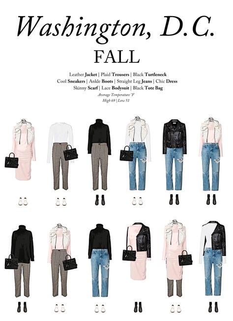 This fall capsule travel wardrobe was created for a visit to Washington, DC this fall. It highlights what to pack and what to wear in Washington, DC this fall. Chic and with only 10 items, we love this fall packing list for Washington, DC. #fashion #Washington #DC #fall #packinglist #capsulewardrobe #fallwardrobe #autumnstyle What To Wear To Washington Dc In Winter, Casual Dc Outfit, Fall Washington Dc Outfit, Washington Dc Packing List Fall, Dc Winter Outfits Washington Dc, Washington Dc Fashion Fall, Outfits For Dc Trip Washington Dc, What To Pack For Washington Dc In Fall, Outfits For Dc Trip Washington Dc Spring