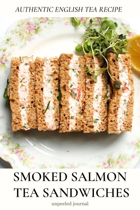 Smoked Salmon Tea Sandwiches Recipe Smoked Salmon Tea Sandwiches, Salmon Tea Sandwiches, Afternoon Tea Sandwiches, Salmon Sandwich Recipes, Tea Party Sandwiches Recipes, The Ritz London, Smoked Salmon Sandwich, Smoked Salmon Cream Cheese, Tea Sandwich