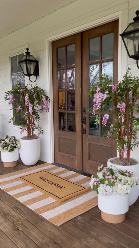 brunoandlibby's Front Porch Collection on LTK Wisteria Trees, Southern Porch, Porch Lantern, Front Door Planters, Small Porch Decorating, Front Porch Plants, Outdoor Vibes, Small Front Porch Ideas, Spring Front Door