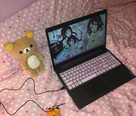 Internet Girl, Pink Laptop, K On, Nail Room, Kawaii Core, Rocky Horror, Kawaii Room, Yandere Simulator, Rilakkuma