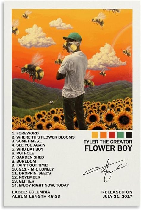 Amazon.com: EASSL Flower Boy Album Cover Posters Canvas Art Poster Bedroom Decor Posters 20x30inch(50x75cm): Posters & Prints Flower Boy Album Cover, Flower Boy Album, Tyler Poster, Tyler The Creator Flower Boy, Tyler The Creator Flower, Flower Boy (album), Whatsapp Wallpapers Hd, Rap Album Covers, Minimalist Music