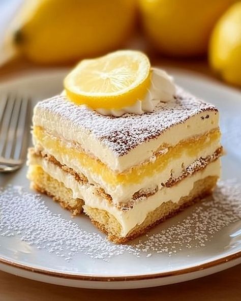 Recipes Player | Lemon Tiramisu | Facebook Lemon Tiramisu, Lemon Syrup, Squeezed Lemon, How To Squeeze Lemons, Granulated Sugar, Lemon Juice, Syrup, Juice, Lemon