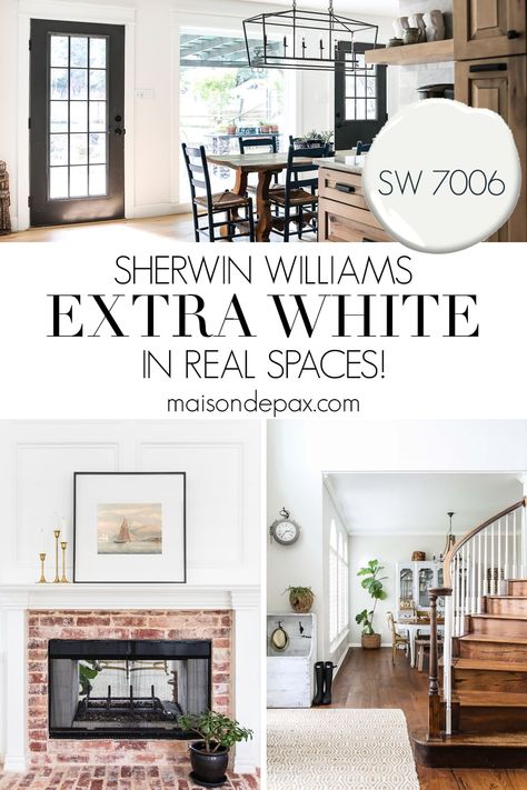 Sw Extra White Cabinets, Sherwin Williams White Interior Paint, Sw7006 Extra White, Extra White Sherwin Williams Trim, Sw Extra White Walls, Sherwin Williams Extra White Cabinets, Sw Spare White Walls, Sw Extra White Trim, Sw 7006 Extra White