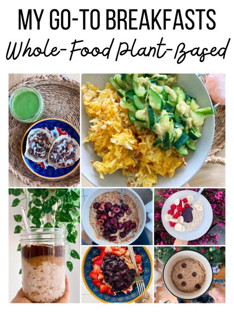 Simple Plant Based Breakfast, Plant Based Bowls Easy, Whole Food Plantbased Breakfast Recipes, Paleo Plant Based Recipes, Whole Food Plant Based Smoothies, Plant Based Plate, Going Plant Based, Wfpb Breakfast Ideas, Vegan Whole Food Recipes Plant Based