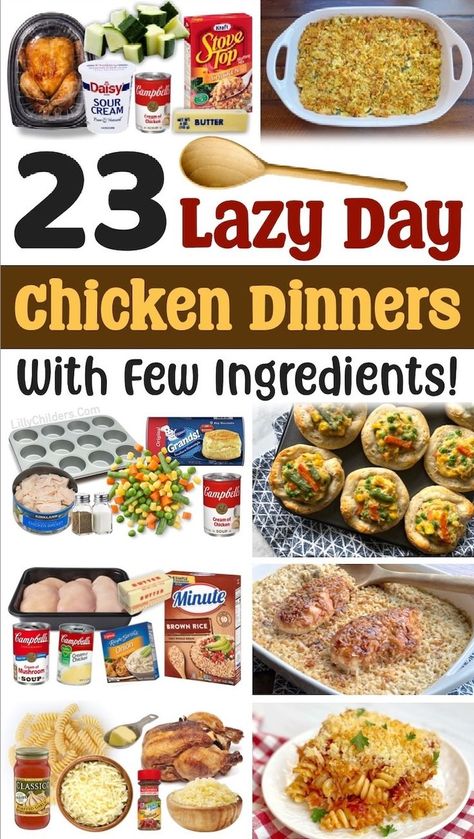 Quick and simple meals your family will love! On this list of easy chicken dinner recipes, you’ll find everything from comforting casseroles and crockpot meals to healthy dishes packed full of veggies. Something for everyone! You’re sure to discover a few new family favorite dinner ideas. Easy Dinners For A Family Of 4, Cheap Easy Meals With Chicken, Easy Week Day Dinners Families, The Lazy Dish Chicken Parmesan, Dinner Ideas With Little Ingredients, Easy Dinner Recipes Not A Lot Of Ingredients, Chicken Meal Plan Ideas, Quick And Easy Dinner Crockpot Recipes, Crockpot Recipes Full Meal