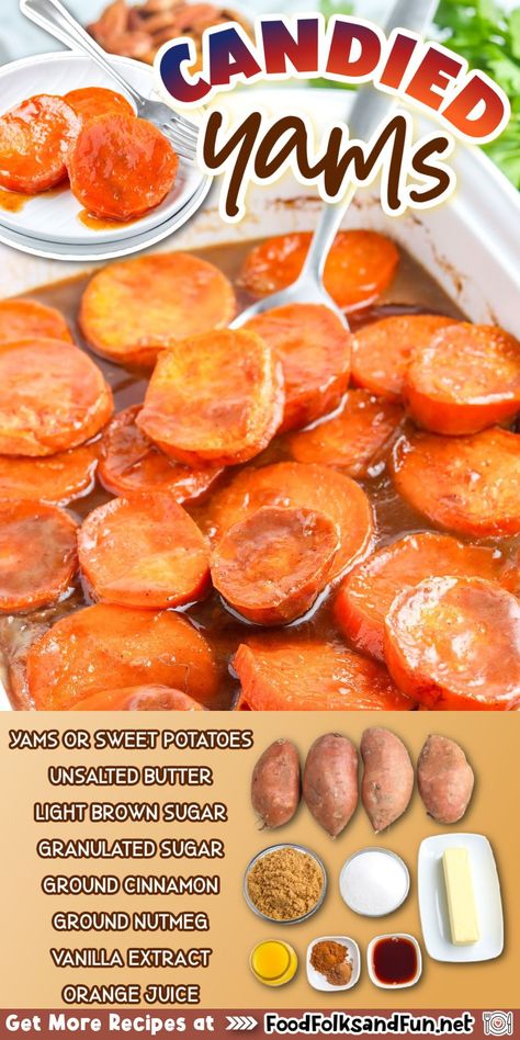 Southern Yams Recipe, Yams Recipe Candied, Thanksgiving Yam Recipe, Candied Yams With Marshmallows, Best Candied Yams Recipe, Yams With Marshmallows, Southern Candied Yams, Baked Candied Yams, Cooking Hobby