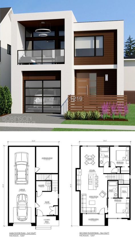 10x20 House Plans Two Floor, Teks Berita, Two Story House, Small Modern Home, Sims House Plans, House Construction Plan, Model House Plan, Duplex House Design, Architectural House Plans